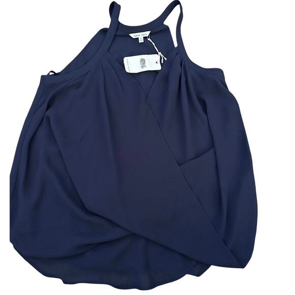 NWT Naked Zebra Women's Navy Blue Overlap Tank Top Size Large - Picture 5 of 8